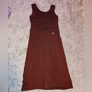 Checkered Black & Brown Maxi Dress Medium